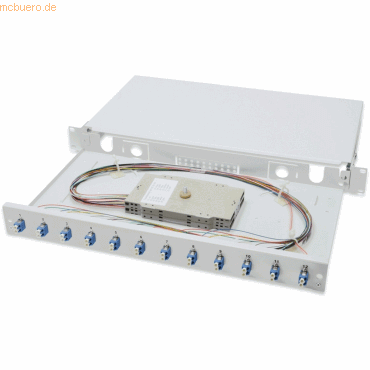Bild von DIGITUS LWL Spleißbox 12 Kupplungen - LC - OS2-1HE 19-Zoll - Single-Mode Duplex - Mit Spleiß-Kassette - Rack-Einbau