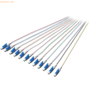 Bild von DIGITUS Professional - Anschlussleitung, Lötfahne - LC Single-Modus (M) - 2 m - Glasfaser - 9/125 Mikrometer - OS2 - Grau, Schwarz, weiß, Blau, Gelb, Rot, grün, braun, orange, violett, pink, Türkis