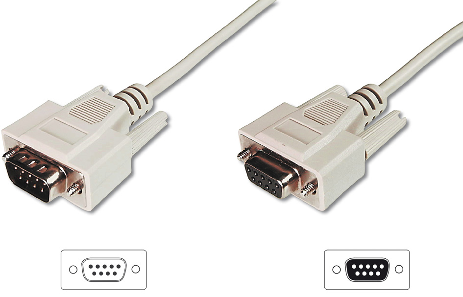 Bild von Digitus Digitus Seriell Verlängerungskabel [1x D-SUB-Stecker 9pol. - 1x D-SUB- Konverterkabel, (200.00 cm)