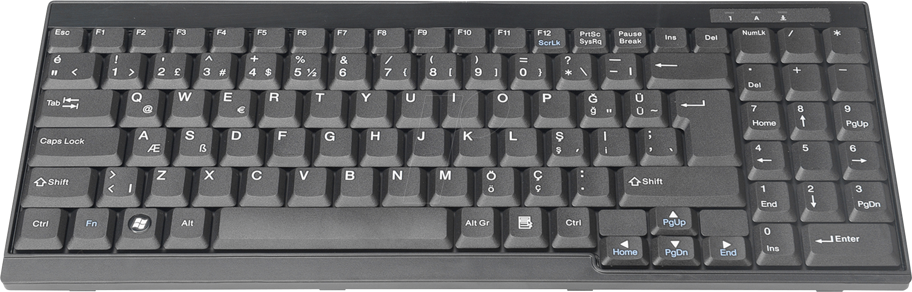 Bild von Assmann DIGITUS Tastatur für TFT-Konsolen schwarz, Kabel,türkisch