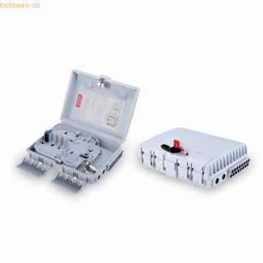 Bild von Digitus FTTH Distirbutionsbox für 16 Fasern mit Schlüssel 16x SC/SX oder 16 x LC/DX, Server Zubehör, Grau