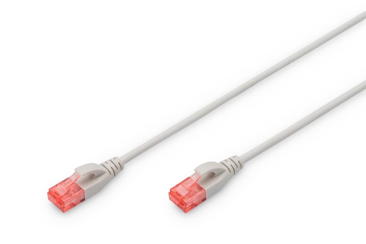 Bild von DIGITUS LAN Kabel Cat 6 - 5m - Slim - RJ45 Netzwerkkabel - UTP Ungeschirmt - Kompatibel zu Cat-6A - Grau