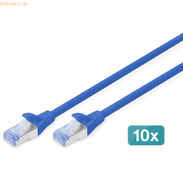 Bild von Digitus CAT 5e SF/UTP Patchkabel, 10 Stück (SF/UTP, CAT5e, 1 m), Netzwerkkabel
