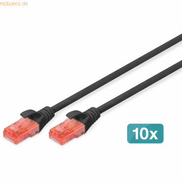 Bild von Digitus CAT 6 U/UTP Patchkabel - LSZH, 10 Stück (U/UTP, CAT6, 5 m), Netzwerkkabel