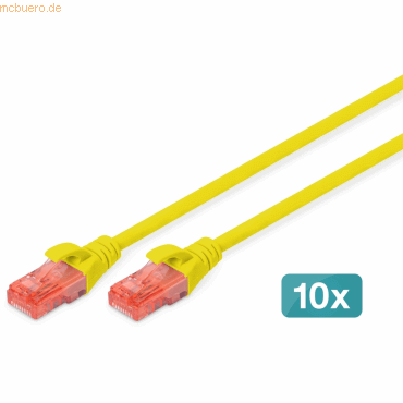 Bild von Digitus CAT 6 U/UTP Patchkabel - LSZH, 10 Stück (U/UTP, CAT6, 5 m), Netzwerkkabel