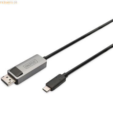 Bild von Digitus USB Typ-C Adapterkabel - USB-Typ-C auf DP - 2 m - USB Typ-C - DisplayPort - Männlich - Männlich - Gerade (DB-300334-020-S)