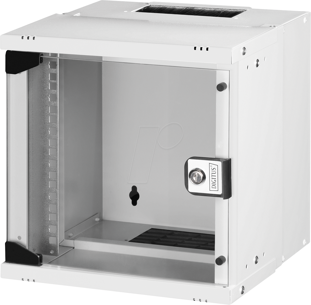 Bild von DIGITUS Netzwerk-Schrank 10-Zoll - 6 HE - Wandmontage - unmontiert - HxBxT 324x316x298mm - Traglast 30kg - Nutztiefe 254mm - IP20 Schutzklasse - SOHO Pro-Serie - Grau