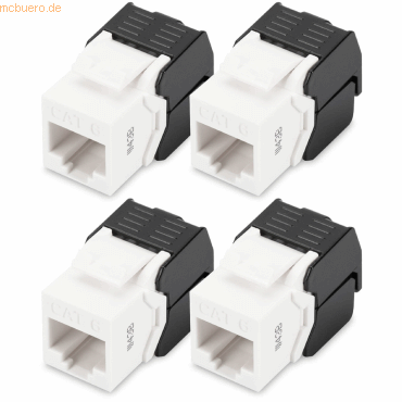 Bild von Digitus CAT 6 Keystone Jack, ungeschirmt, RJ45 zu LSA, werkzeugloser Anschluss, inkl. Kabelbinder, 4 St (Keystone Modul), Netzwerk Zubehör