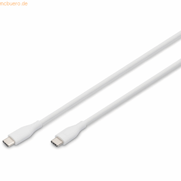 Bild von DIGITUS USB-C Silicone charging cable - 2m USB 2.0 60W white - Kabel - Digital/Daten (AK-300341-020-W)