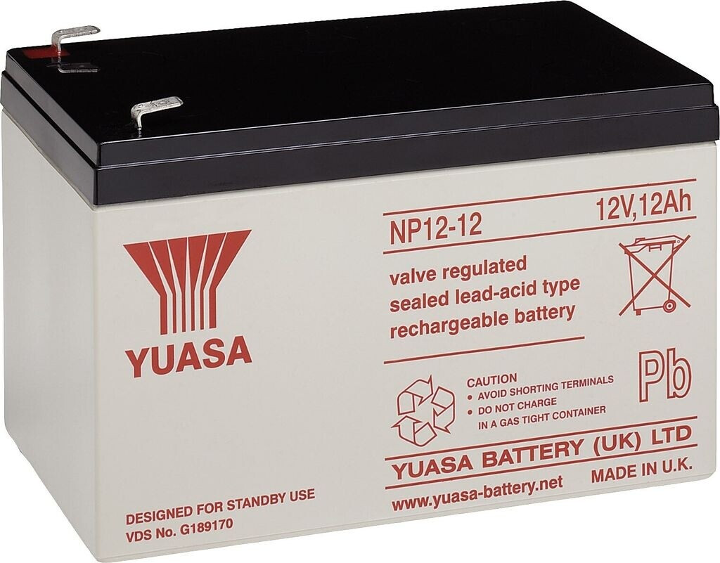 Bild von Yuasa NP12-12 NP1212 Bleiakku 12V 12Ah Blei-Vlies (AGM) (B x H x T) 151 x 98 x 98mm Flachstecker 6.3