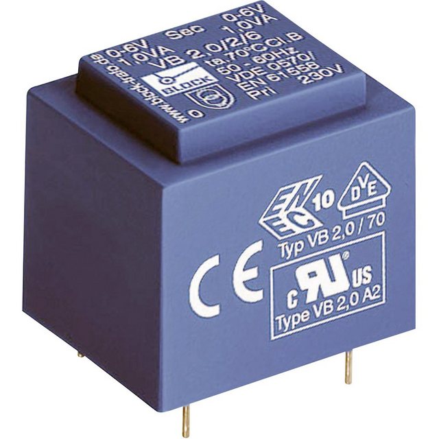 Bild von Block Block VB 1,5/1/6 Printtransformator 1 x 230 V 1 x 6 V/AC 1.50 VA 250 m Trafo