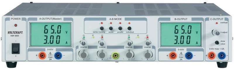 Bild von VOLTCRAFT VSP 2653 Labornetzgerät, einstellbar 0.1 - 65 V/DC 0 - 3 A 399 W Anzahl Ausgänge 3 x