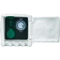 Bild von Renkforce Gartensteckdose Renkforce 1168583 Gartensteckdose mit Zeitschaltuhr 2fach Stein-Grau, 1168583