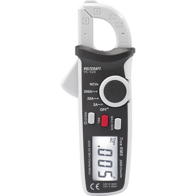 Bild von VOLTCRAFT VC-320 Stromzange digital CAT II 600 V, CAT III 300 V Anzeige (Counts): 2000