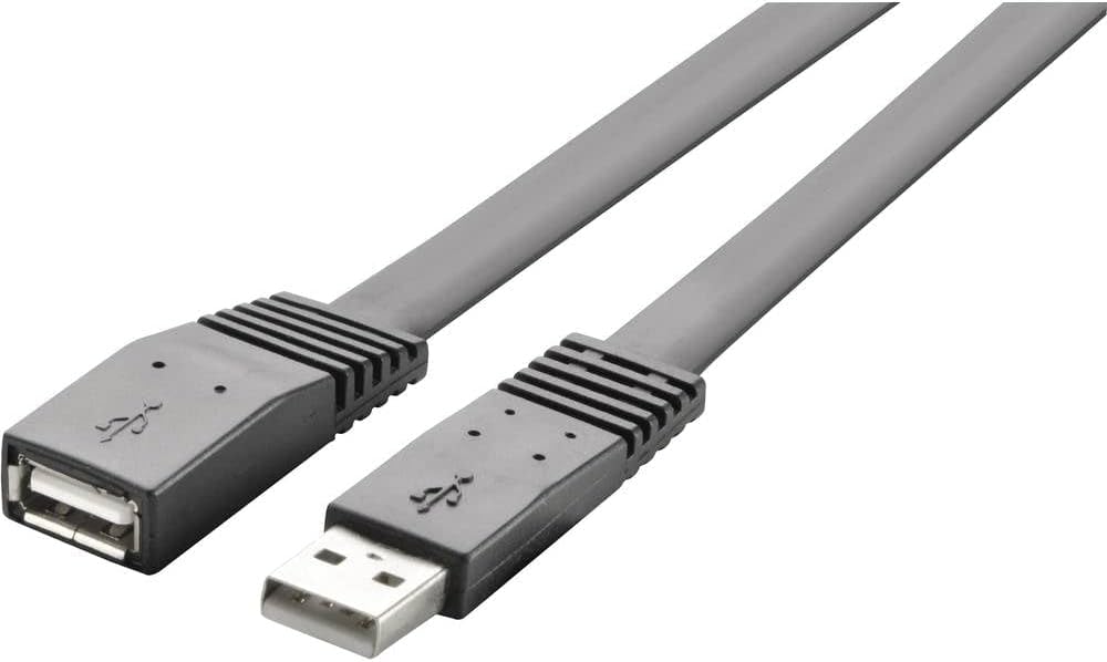 Bild von Renkforce highly flexible - USB-Verlängerungskabel - USB (M) zu USB (W) - USB 2.0 - 5 V - 0.5 A - 1 m - flach - Schwarz