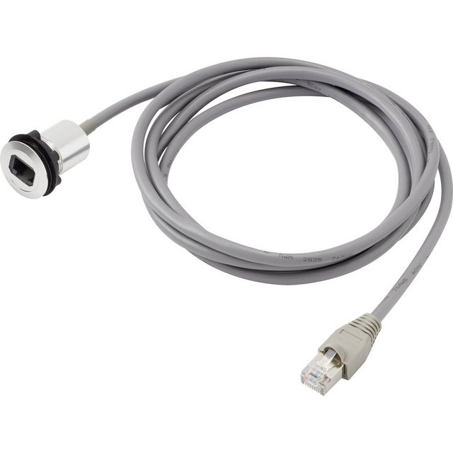 Bild von Tru Components RJ45-Einbaubuchse Buchse, Einbau, Stecker, gerade Pole: 8P8C RJ45-01 Silber RJ45-01 1 St., Elektronikkabel + Stecker, Silber