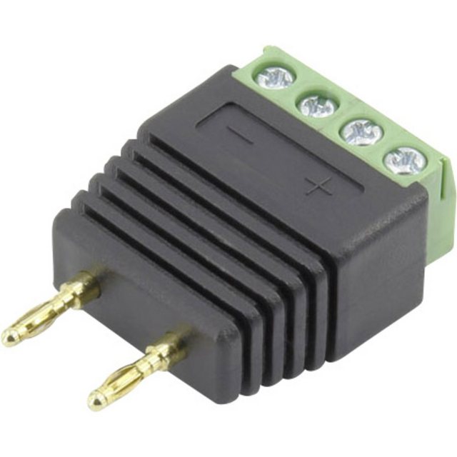 Bild von Conrad Components Bananen-Doppelstecker 2 mm mit Anschlussklemme, Elektronikkabel + Stecker, Schwarz