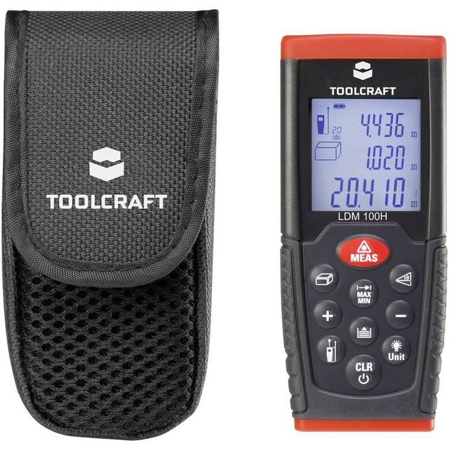 Bild von TOOLCRAFT LDM100H Laser-Distanzmesser I Entfernungsmesser I Distanzmesser I Entfernungsmessgerät I Laser-Distanzmessgerät I 100 Meter Reichweite I Messgenauigkeit 1,5 mm IP54 wasser- und staubdicht