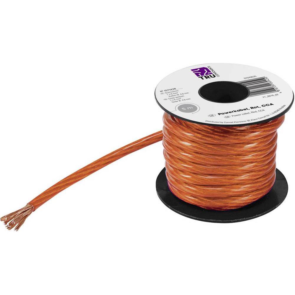 Bild von TRU Components 1564516 Massekabel 1 x 10mm² Rot 5m