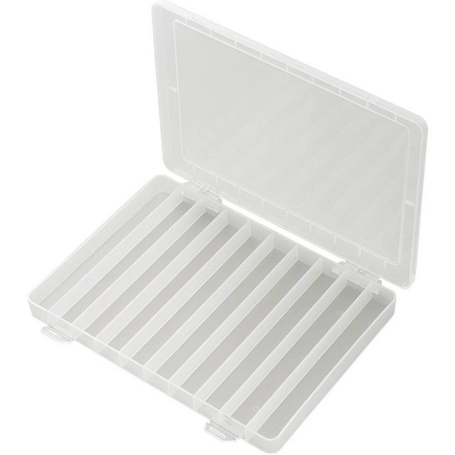 Bild von TRU Components PP10-01 Sortimentskasten (L x B x H) 252 x 175 x 20mm Anzahl Faecher: 10 feste Untert, Transparent (Diffus), 1566791