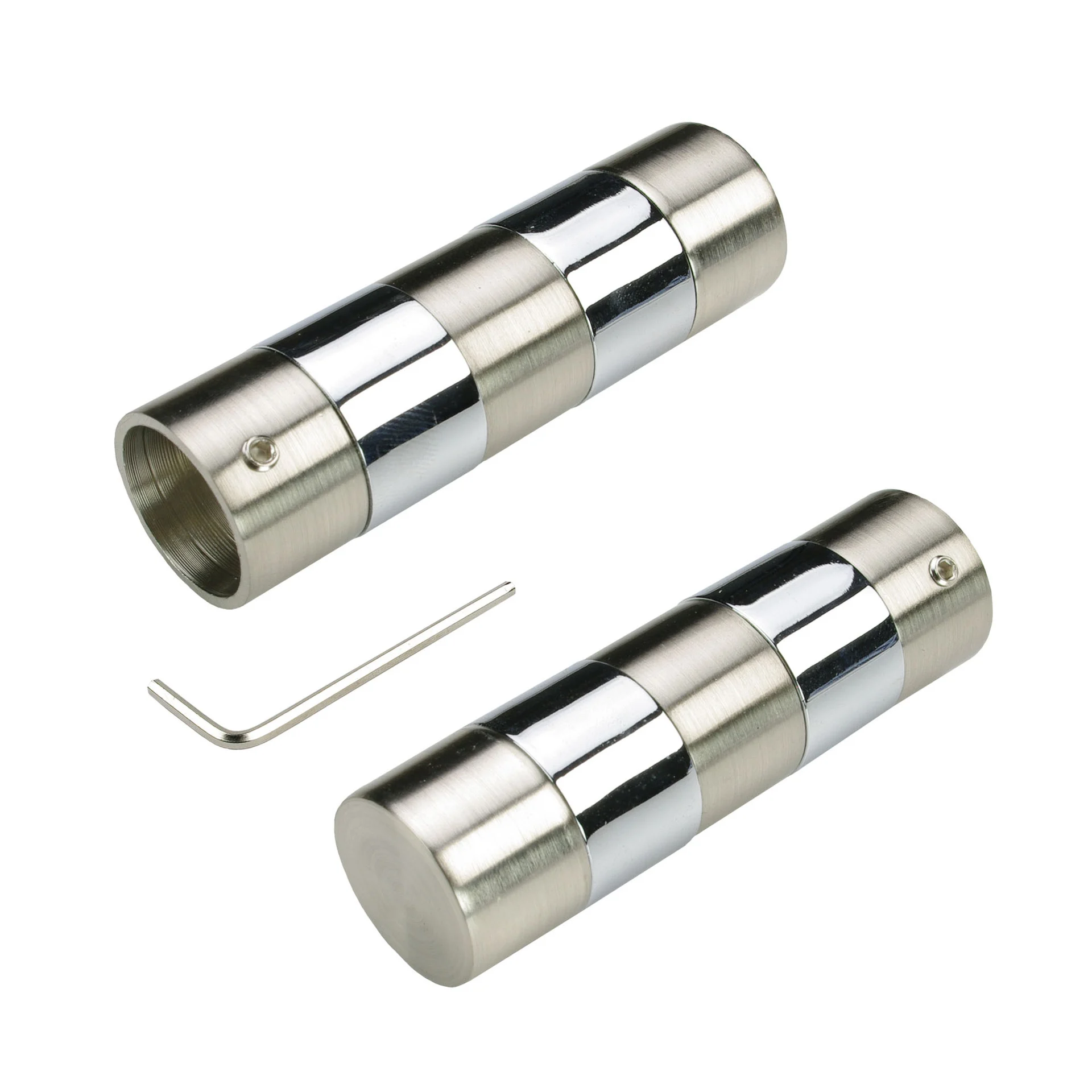 Bild von Liedeco Gardinenstangen-Endstück Endstück, Endknopf edelstahl-optik "France" Toulouse - 2 Stück, Gardinenstangen, (2-St), Endstück, Endknopf Zylinder, 2 Stück