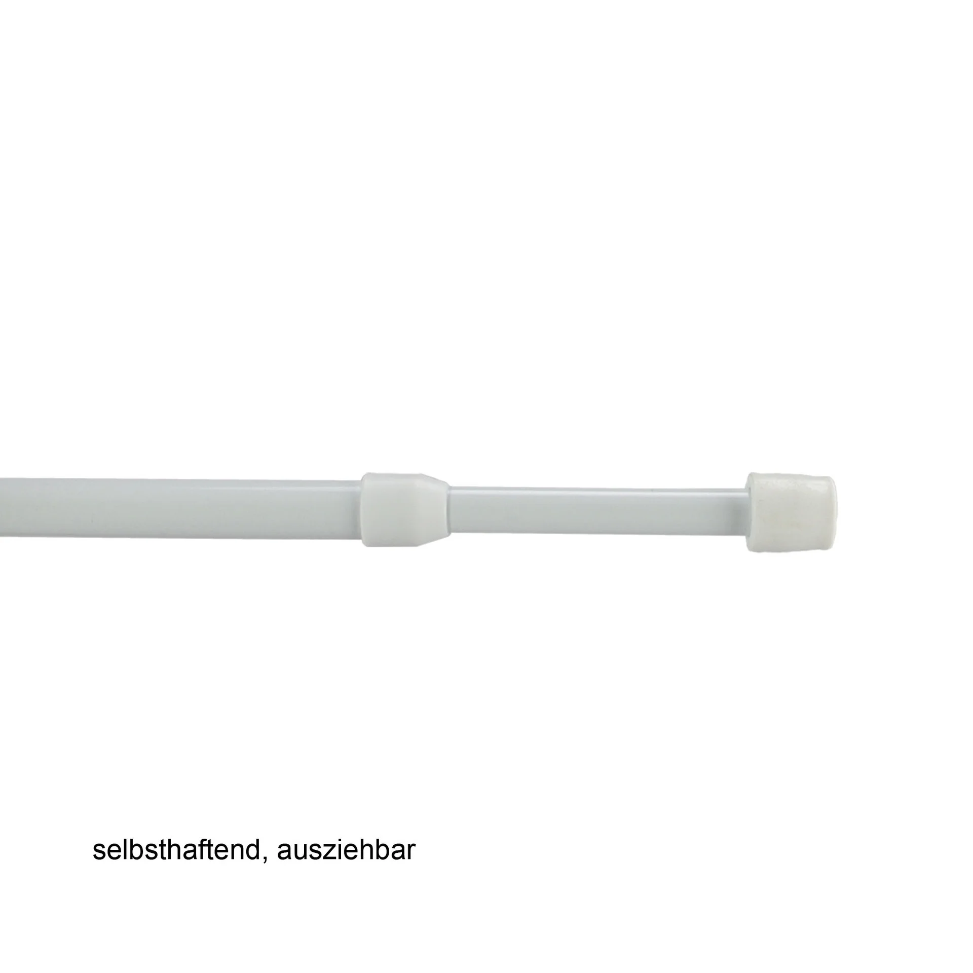 Bild von Liedeco Scheibenstange Pin-Soft, Ø 12 mm, 1-läufig, ausziehbar, ohne Bohren, geklemmt, Kunststoff, Metall