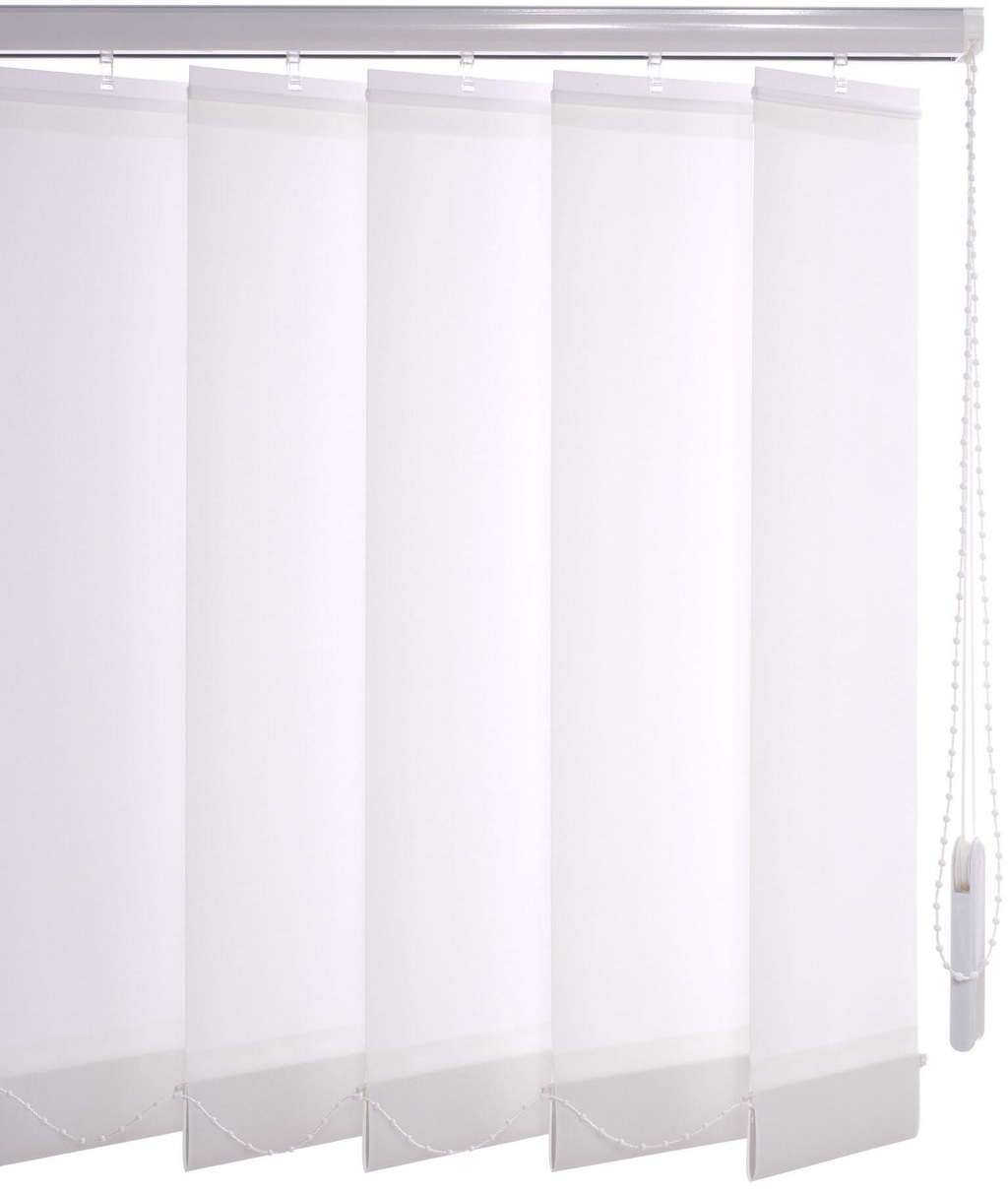 Bild von Liedeco Vertikalanlage Lamellenanlage Lamellenvorhang Vertikaljalousie | Lamellenbreite 127 mm | Höhe 180 cm, oder 250 cm | kürzbar | weiß (100 x 180 cm)