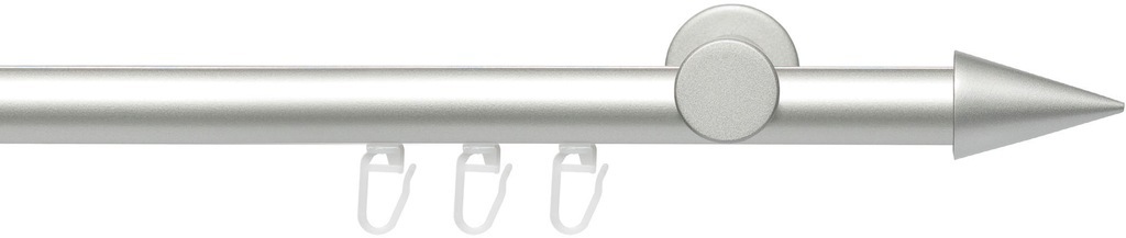 Bild von Gardinenstange LIEDECO "Innenlaufgarnitur 20 mm Power Spitze" Gr. 2, grau (aluminiumfarben), L:160cm Ø:2mm, Aluminium, Gardinenstangen, Gardinenstange Komplett