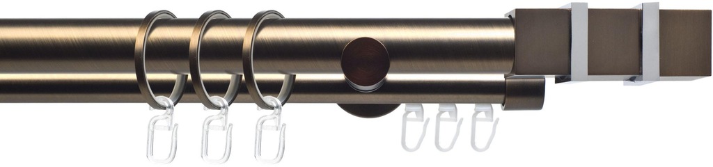 Bild von Gardinenstange LIEDECO "CELQUADE02SG2L" Gr. 1, braun (bronzefarben), L:120cm Ø:25mm, Metall, Gardinenstangen, 2-läufig im Fixmaß Ø 25/20 mm
