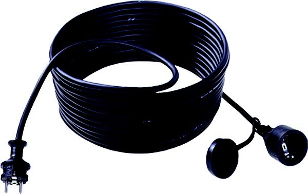 Bild von Bachmann Electric Strom Verlängerungskabel [ Schutzkontakt-Gummi-Stecker - Schutzkontakt-Gummi-Kupplung] Schwarz 10.00 m Bachmann Elect (343171)