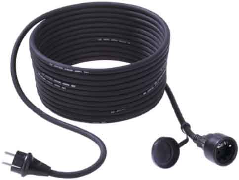 Bild von Bachmann 343.192 Strom Verlängerungskabel 16 A Schwarz 25.00 m H05VV-F 3G 1,5 mm²