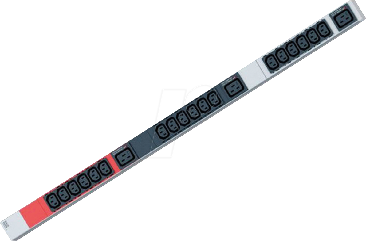 Bild von Bachmann IT PDU Basic - Vertikal - Stromverteilungseinheit (Rack - einbaufähig) - Wechselstrom 400 V - 3 Phasen - Eingabe, Eingang Eurostecker - Ausgangsanschlüsse: 21 (18 x IEC 60320 C13, 3 x IEC 60320 C19) - 1U - 48,3 cm (19) - 3 m (800.0104)
