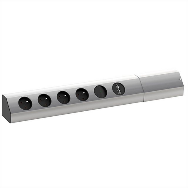 Bild von Bachmann 2.00m Steckdosenleiste mit Schalter Silber 4 923.012 - Steckdosenleiste Stromverteilereinheit (PDU) 4 AC-Ausgänge (923.012)