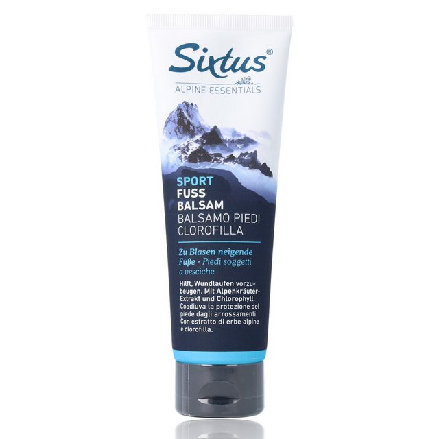 Bild von Sixtus Fußcreme Sixtus Sport Fuß Balsam beugt Blasenbildung und Wundlaufen vor 125ml ideal für Läufer & Wanderer, 1-tlg., entzündungshemmend & erhöht die Hautelastizität