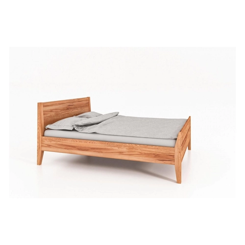 Bild von Natur24 Einzelbett Bett Sydo 8 Sonderlänge 80x220 Kernbuche Holzkopfteil hohes Fußteil