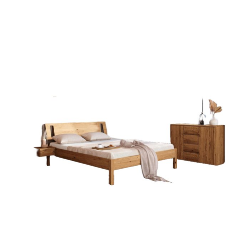 Bild von Natur24 Bett Bento 8 - Doppelbett in Sonderlänge aus Wildeiche