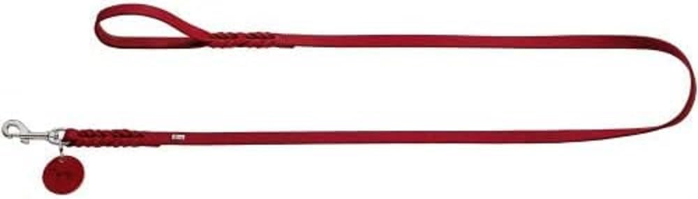 Bild von HUNTER SOLID EDUCATION Hundeführleine, Leder, geflochten, robust, weich, Handschlaufe, 1.6 x 150 cm, rot