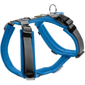 Bild von HUNTER Hundegeschirr Maldon UP, Farbe: blau/grau, weich gepolstert & komfortabel, stark reflektierend durch 3M Scotchlite, 4-Fach verstellbar, mit gepolstertem Griff (ab S-M), Größe: XS-S