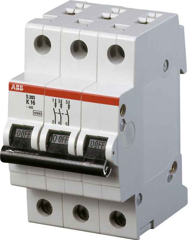 Bild von ABB STOTZ-KONTAKT Leitungsschutzschalter S203-K10 K10A 3polig 6kA (2CDS253001R0427)