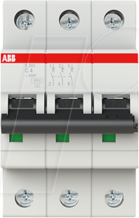 Bild von ABB Stotz S&J Sicherungsautomat 6kA 4A C 3p S203-C4 - 2CDS253001R0044