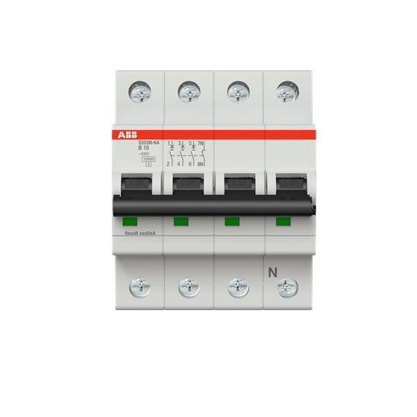 Bild von ABB, Schutzschalter, S203M-B10NA Sicherungsautomat B-Char.,10kA,10A,3P,+N A S203M-B10NA