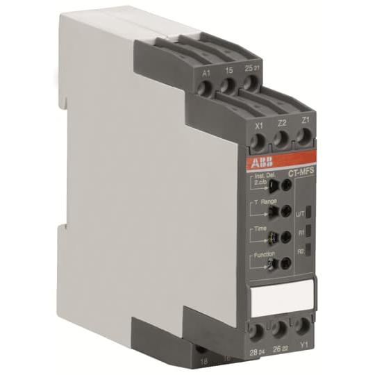 Bild von ABB Zeitrelais, DIN-Schienen, 0.05 s → 300h, 24 → 240V ac/dc, 2 Kont. Multifunktion, 2-poliger Wechsler