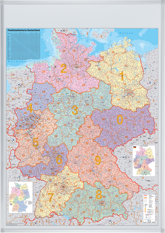 Bild von FRANKEN Wandtafel Kartentafel Postleitzahlen Deutschland magnethaftend 1:750.000 100x14.