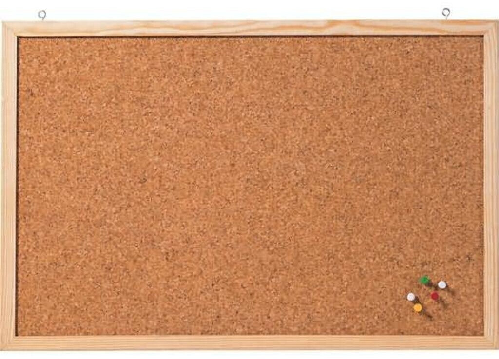 Bild von FRANKEN Kork-Memoboard, 120 x 80 cm, pinnbar, mit Holzrahmen, Notiztafel zur Wandbefestigung, braun, CC-KT8012E