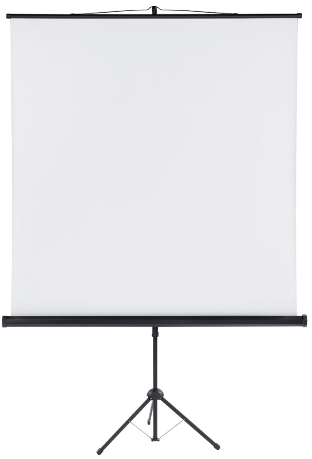 Bild von FRANKEN Stativleinwand X-tra!Line, Projektionsfläche 220 x 220 cm, Projektionsleinwand aus beschichtetem Gewebetuch, schwarzes Dreibeinstativ, höhenverstellbar, LWST222
