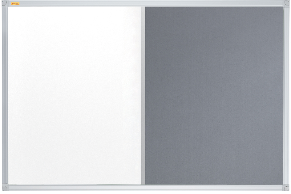 Bild von Franken CB301212 Filztafel Kombitafel Aluminiumrahmen mit Ablageleiste, 60 x 45 cm, grau