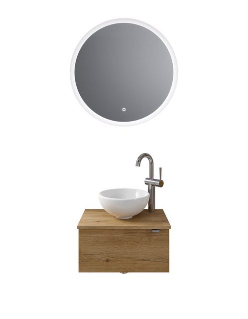 Bild von PELIPAL Badmöbel-Set Serie 6915 Badezimmer-Set mit Keramikbecken und LED-Spiegel