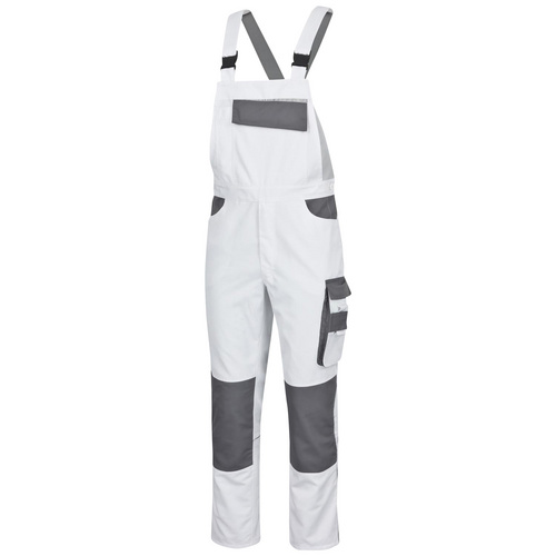 Bild von safety and more Latzhose »EXTREME«, weiß/grau, Polyester/Baumwolle, Gr. L - weiss