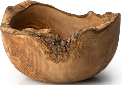 Bild von Continenta Schale aus natürlichem Olivenholz, Ø 25 cm, Servierschale in Naturform, Naturprodukt, veredelt mit Öl, Unikat