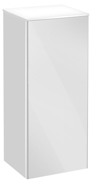 Bild von Keuco Royal Reflex Mittelschrank 34020, 1 Holztür, Anschlag links, 350 x 835 x 335 mm, Korpus/Front: Trüffel Lack Seidenmatt / Trüffel Glas